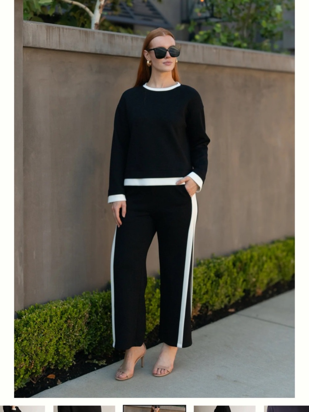 P. Cill Black and White Two-Piece Sweat Set Butter Modal fabric